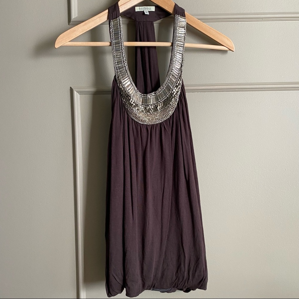 🛍 Bordeaux Los Angeles Blinged out Halter Top